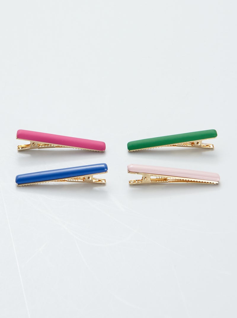 Set di 4 mollette per capelli multicolore - Kiabi