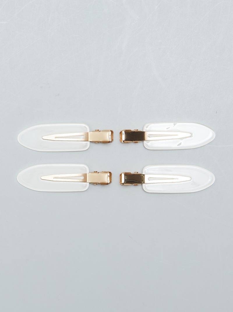 Set di 4 mollettoni per capelli piatti - BEIGE - Kiabi