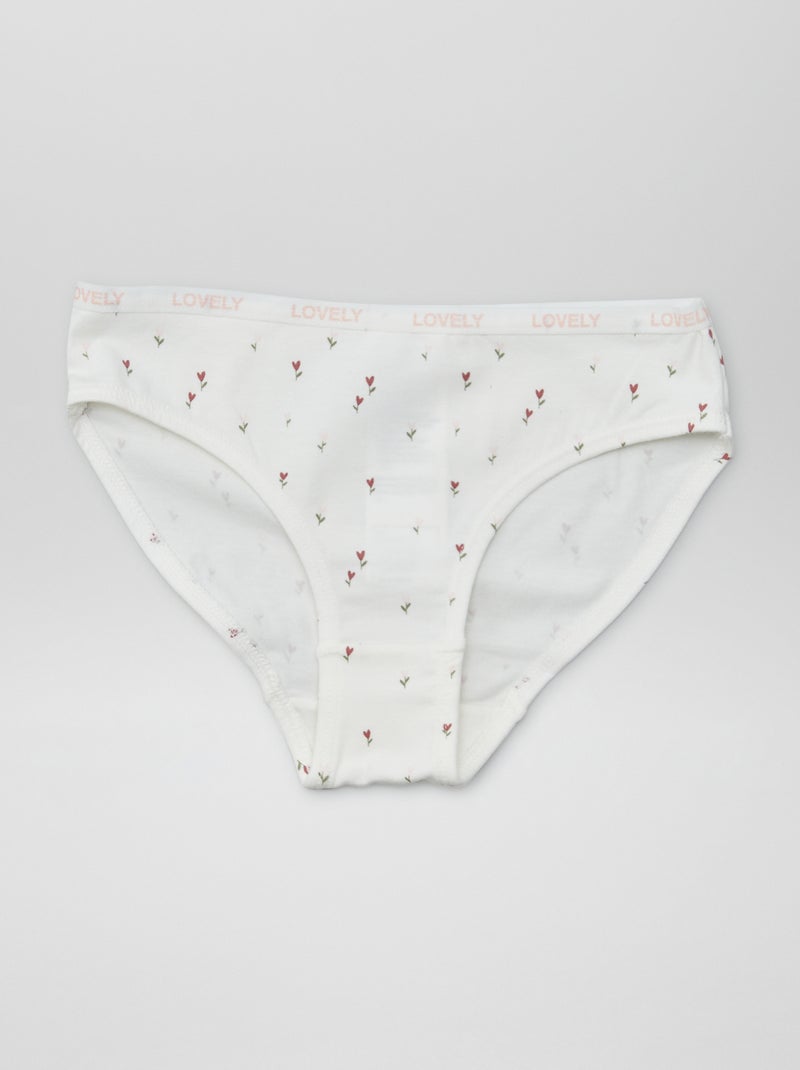 Set di 4 mutandine stampate BIANCO - Kiabi