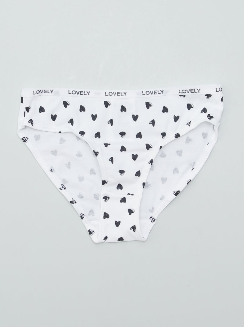 Set di 4 mutandine stampate BIANCO - Kiabi