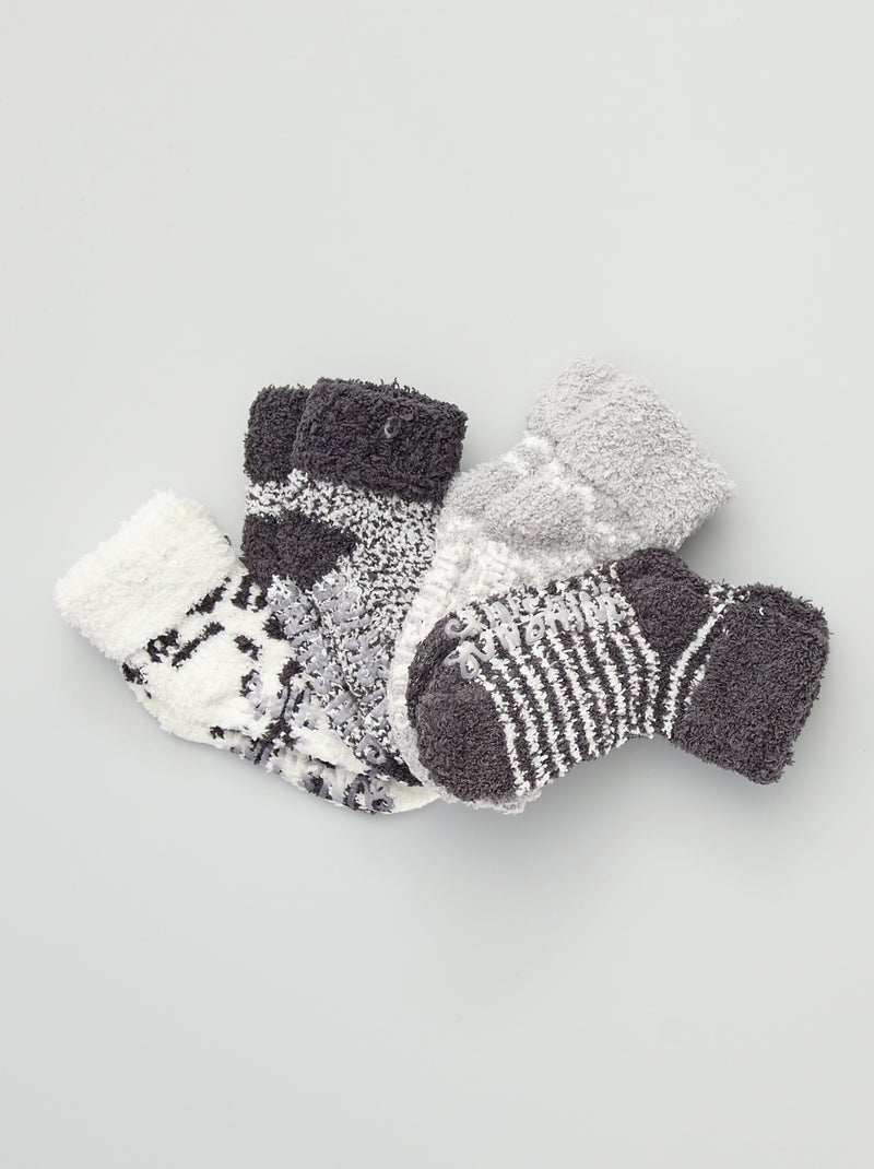 Set di 4 paia di calzini in maglia bouclé GRIGIO - Kiabi