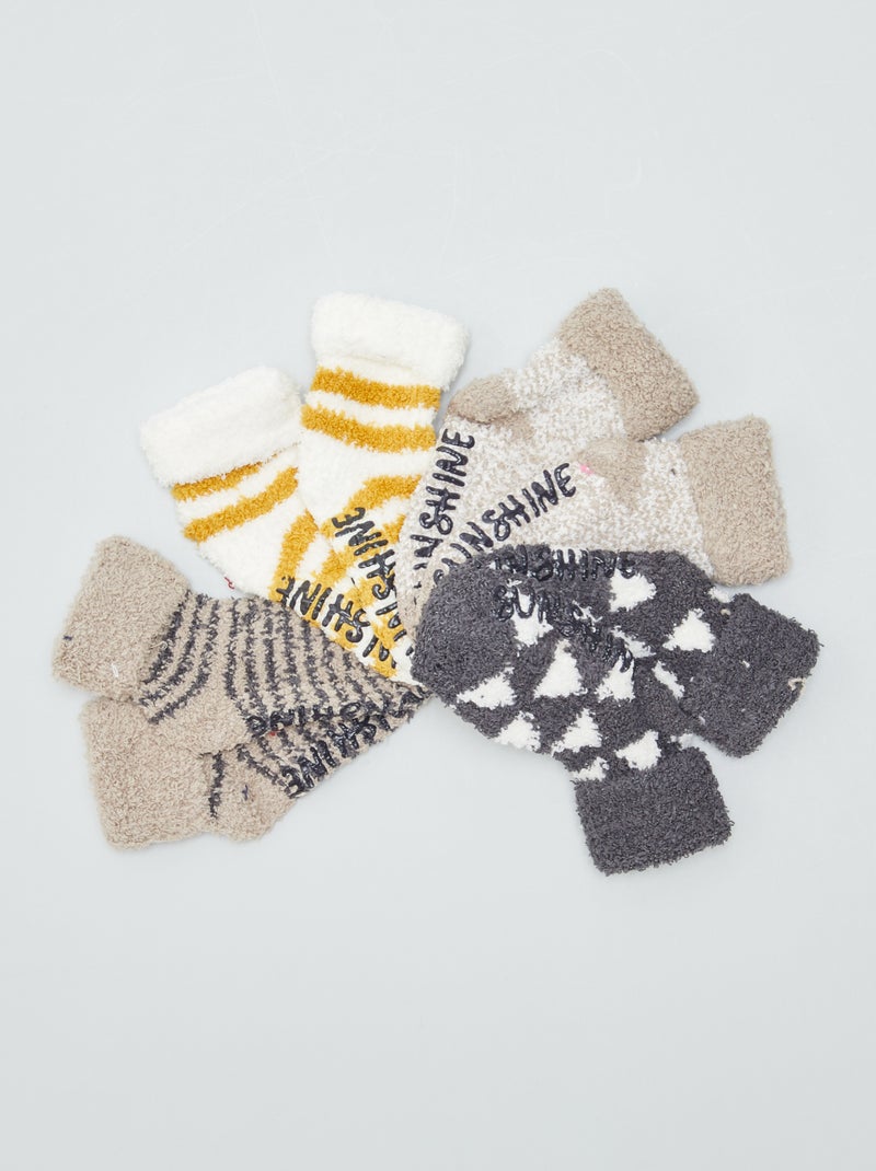 Set di 4 paia di calzini in maglia soffice MARRONE - Kiabi