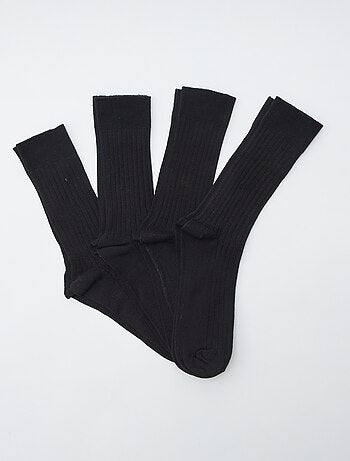 Set di 4 paia di calzini lunghi in maglia a coste