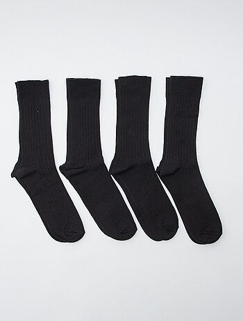 Set di 4 paia di calzini lunghi in maglia a coste