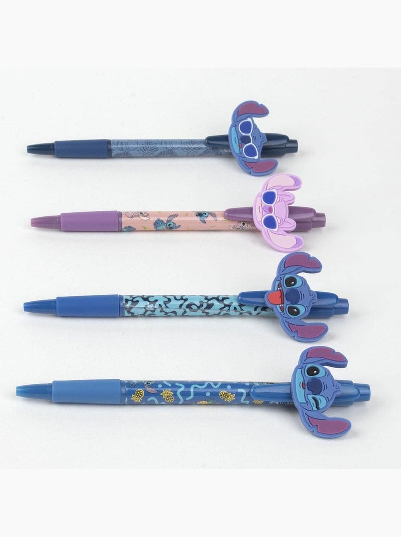 Set di 4 penne a sfera nere - Stitch - Disney – Kit di cancelleria Multicolore - Kiabi