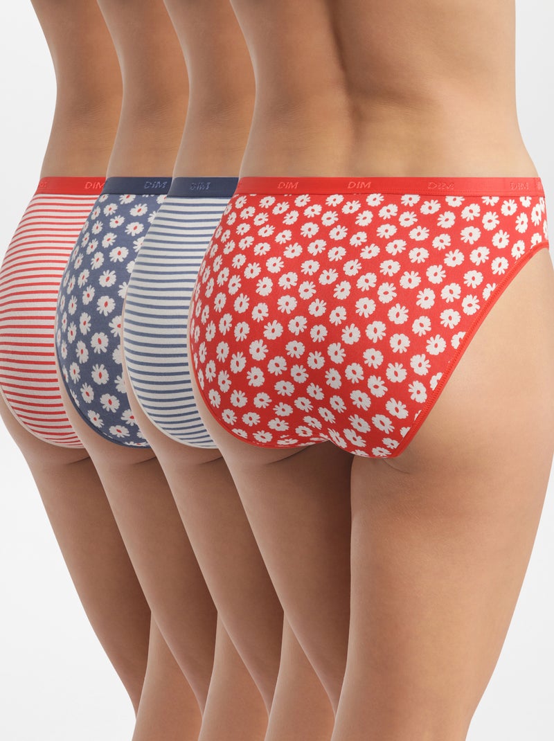 Set di 4 slip con stampa 'DIM' ROSSO - Kiabi