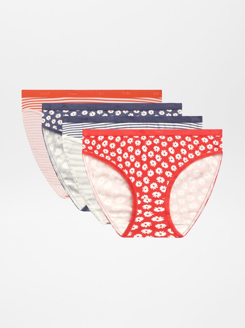 Set di 4 slip con stampa 'DIM' ROSSO - Kiabi