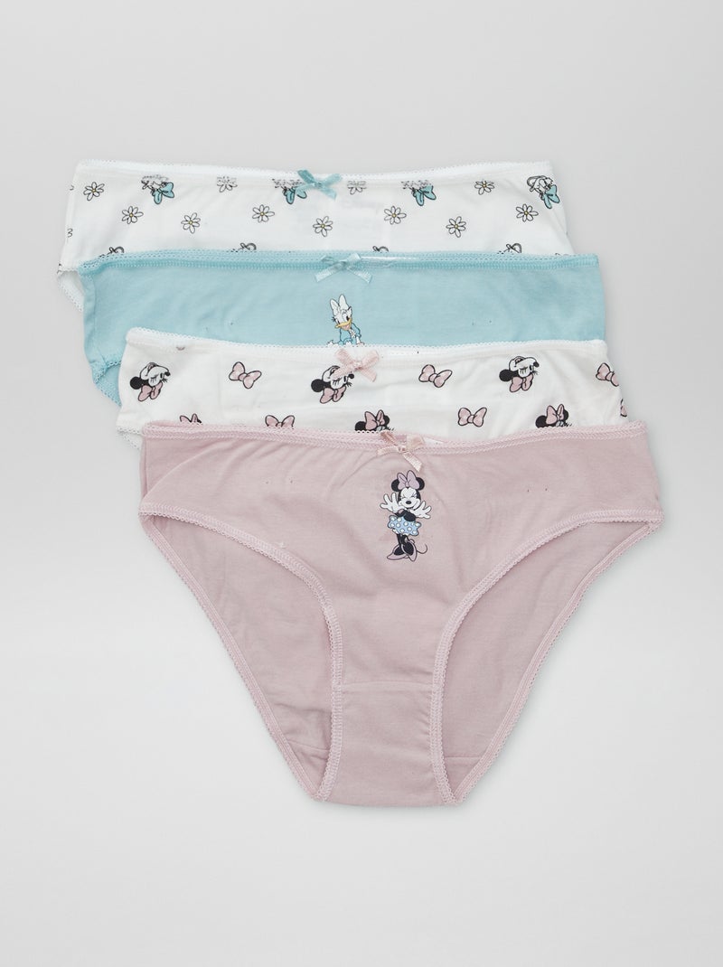 Set di 4 slip in cotone 'Minnie' & 'Paperina' BIANCO - Kiabi
