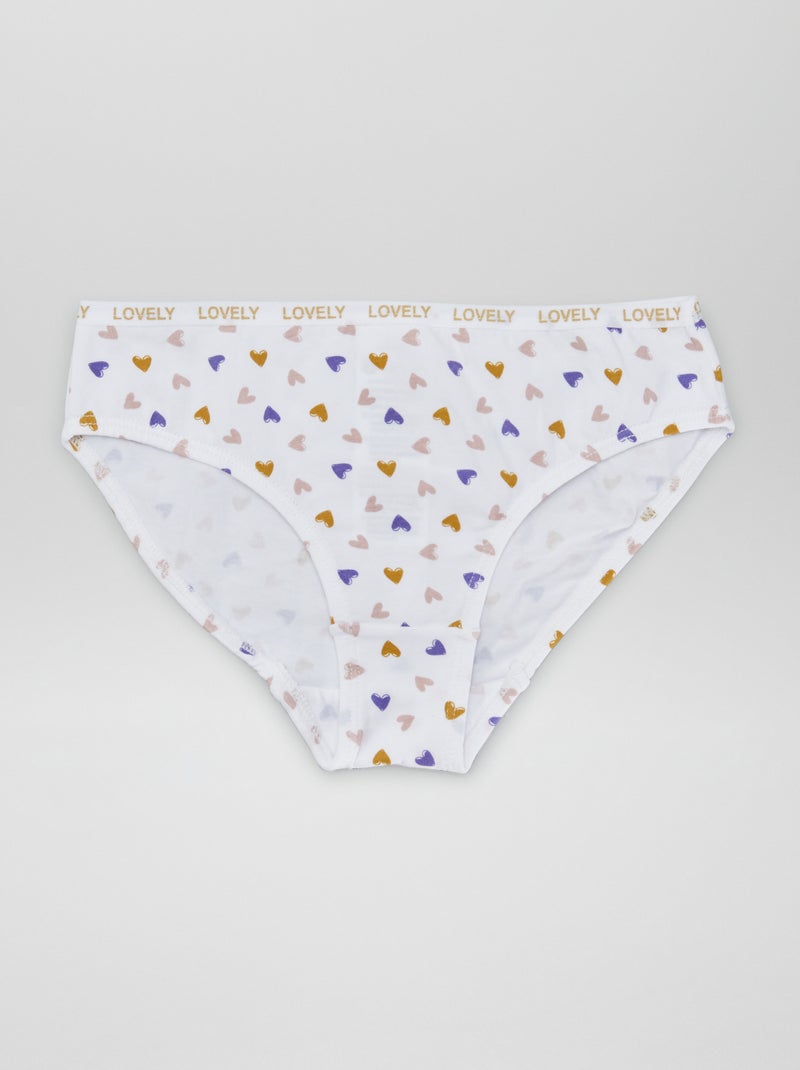 Set di 4 slip stampati BIANCO - Kiabi