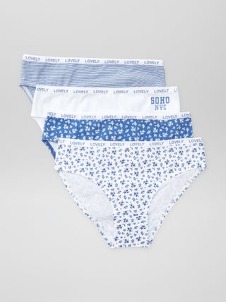 Set di 4 slip stampati