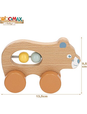 Set di 4 sonagli in legno per neonati WOOMAX