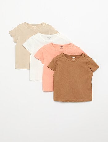 Set di 4 T-shirt a tinta unita
