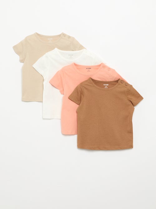 Set di 4 T-shirt a tinta unita - Kiabi Set di 4 T-shirt a tinta unita - Kiabi