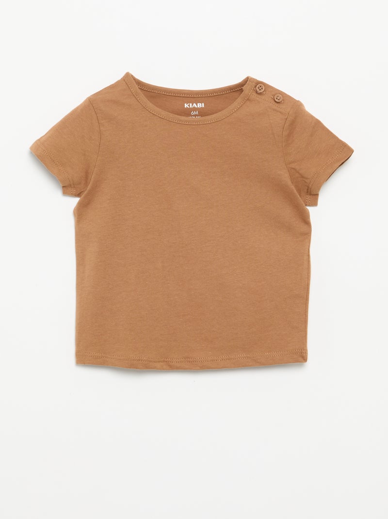 Set di 4 T-shirt a tinta unita Arancione - Kiabi