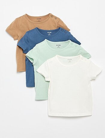 Set di 4 T-shirt a tinta unita