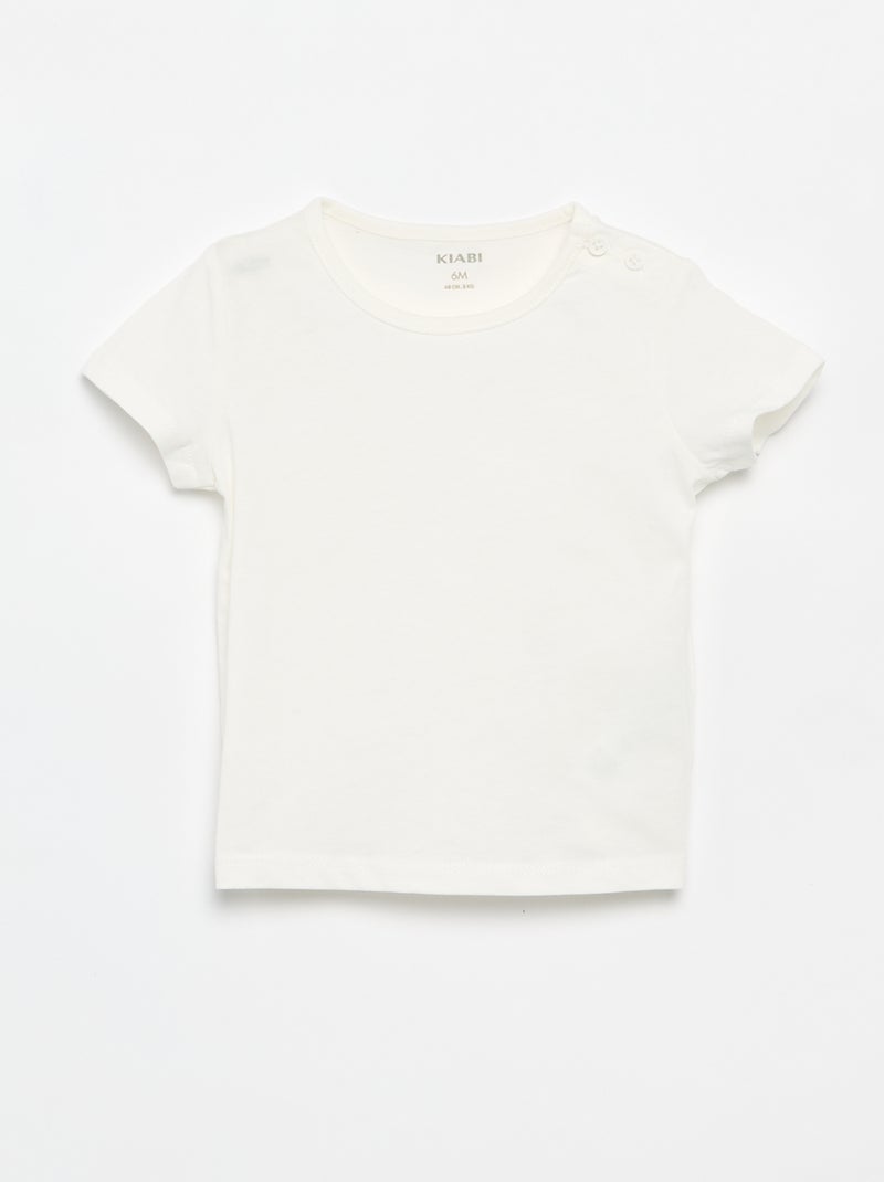 Set di 4 T-shirt a tinta unita Bianco - Kiabi