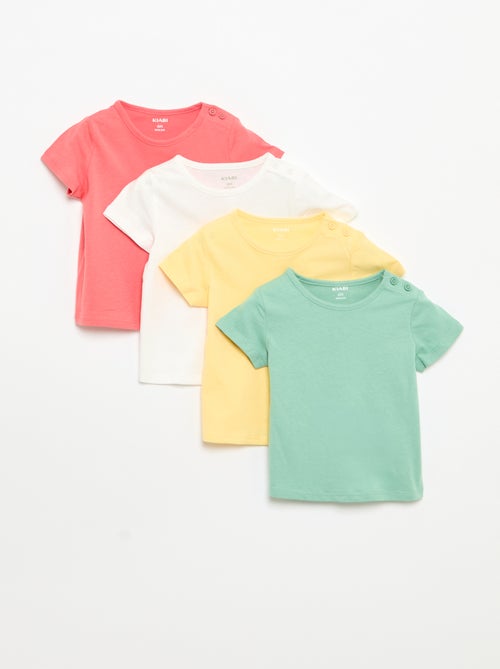 Set di 4 T-shirt a tinta unita - Kiabi