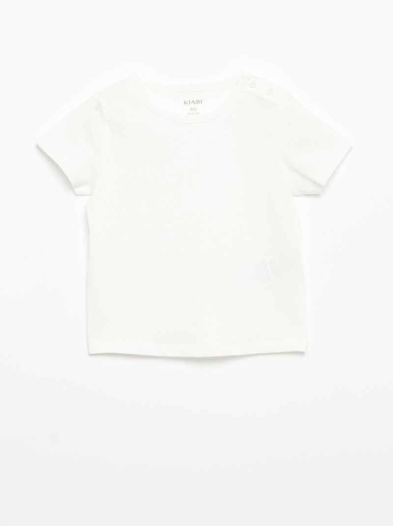 Set di 4 T-shirt a tinta unita Bianco - Kiabi