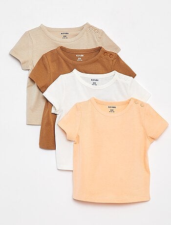 Set di 4 t-shirt tinta unita