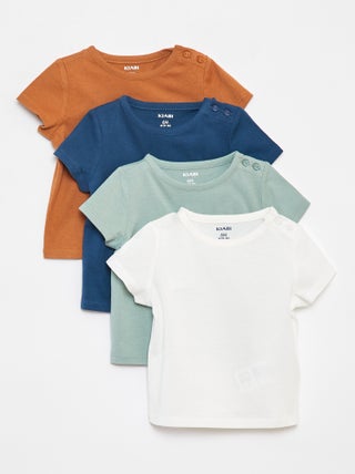 Set di 4 t-shirt tinta unita
