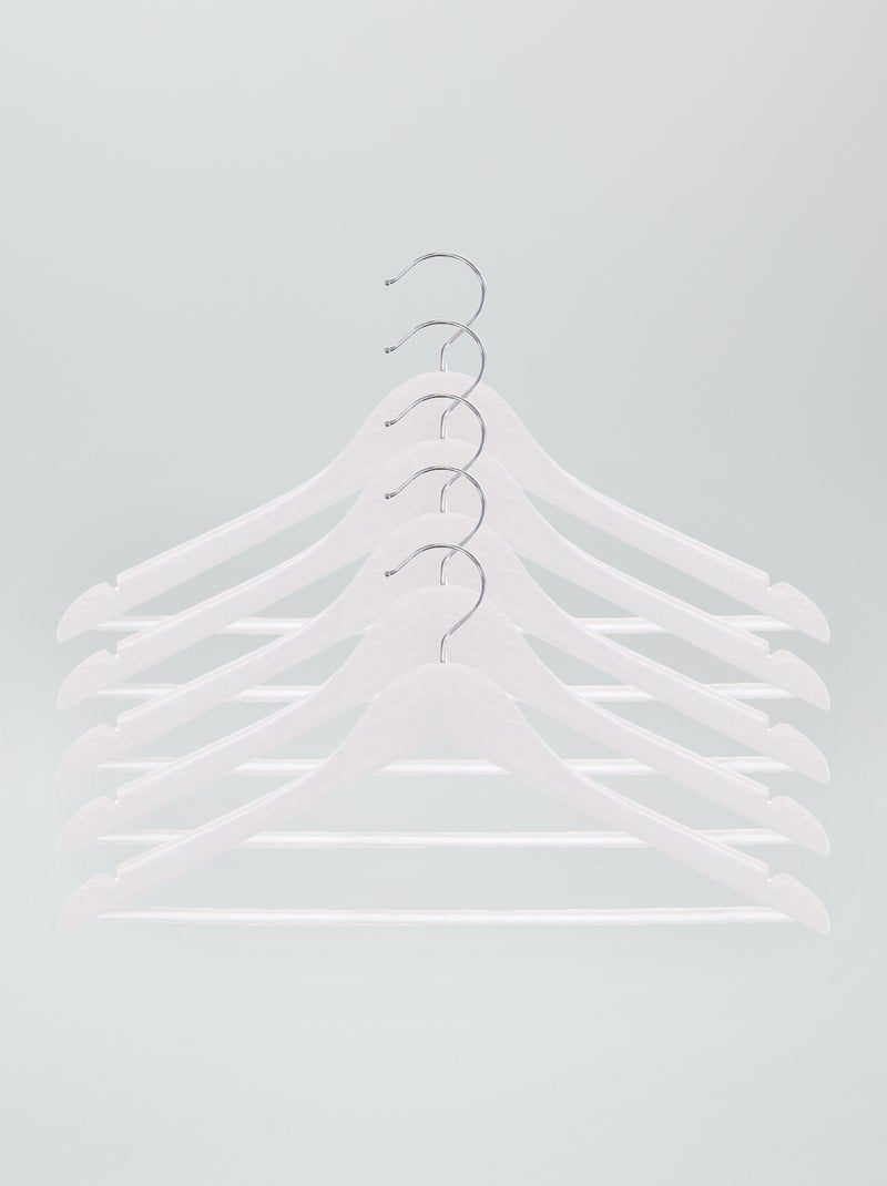 Set di 5 appendiabiti in legno opaco bianco - Kiabi