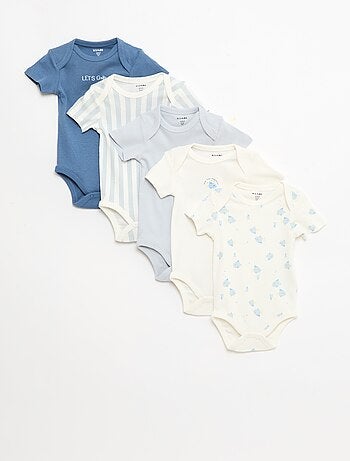Set di 5 body a maniche corte in cotone