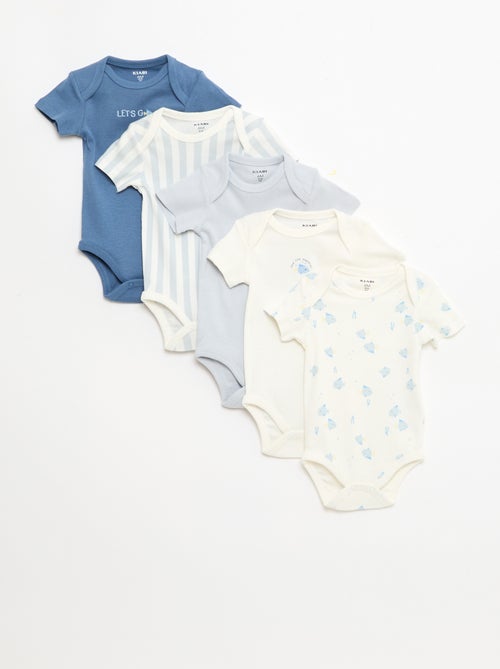 Set di 5 body a maniche corte in cotone - Kiabi Set di 5 body a maniche corte in cotone - Kiabi