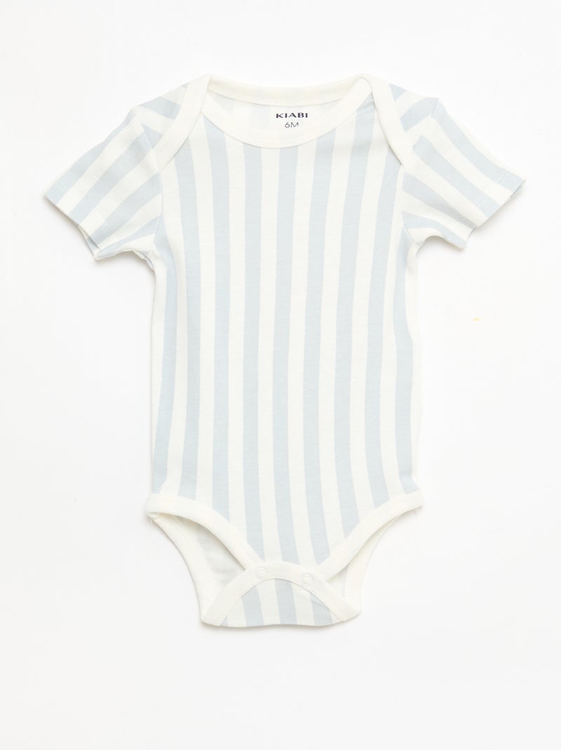 Set di 5 body a maniche corte in cotone Blu - Kiabi