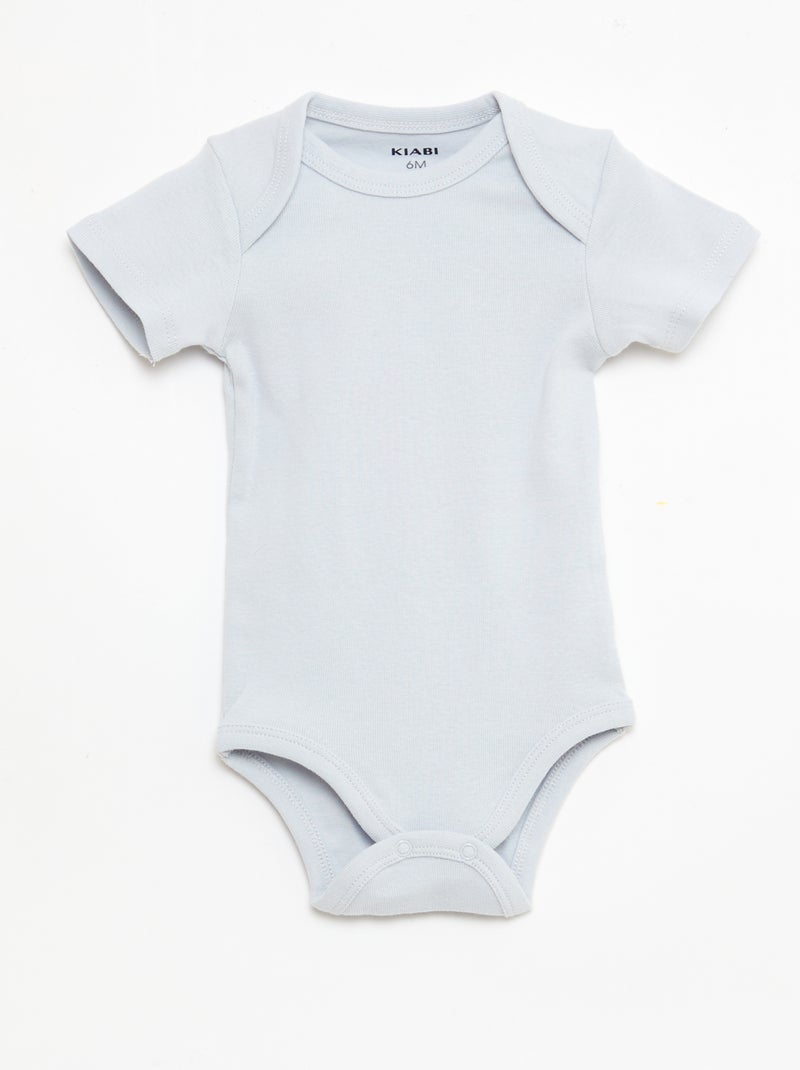 Set di 5 body a maniche corte in cotone Blu - Kiabi