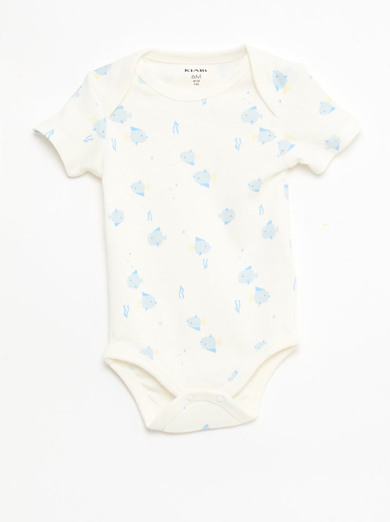 Set di 5 body a maniche corte in cotone Blu - Kiabi