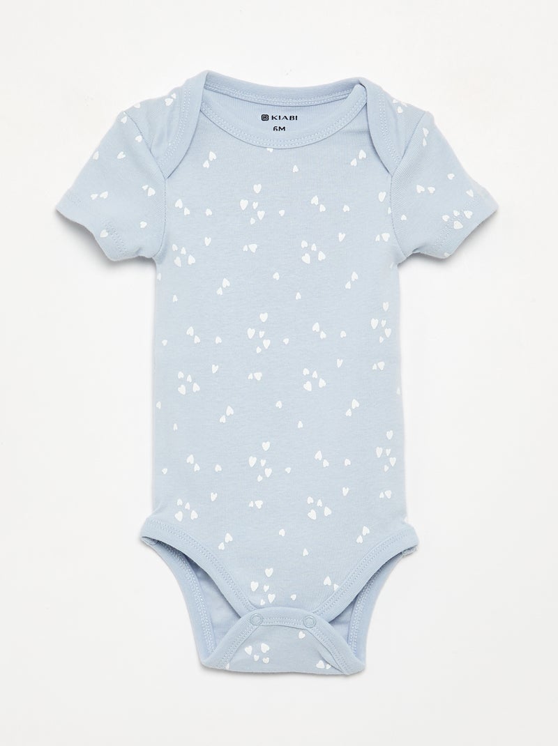 Set di 5 body a maniche corte in cotone Blu - Kiabi