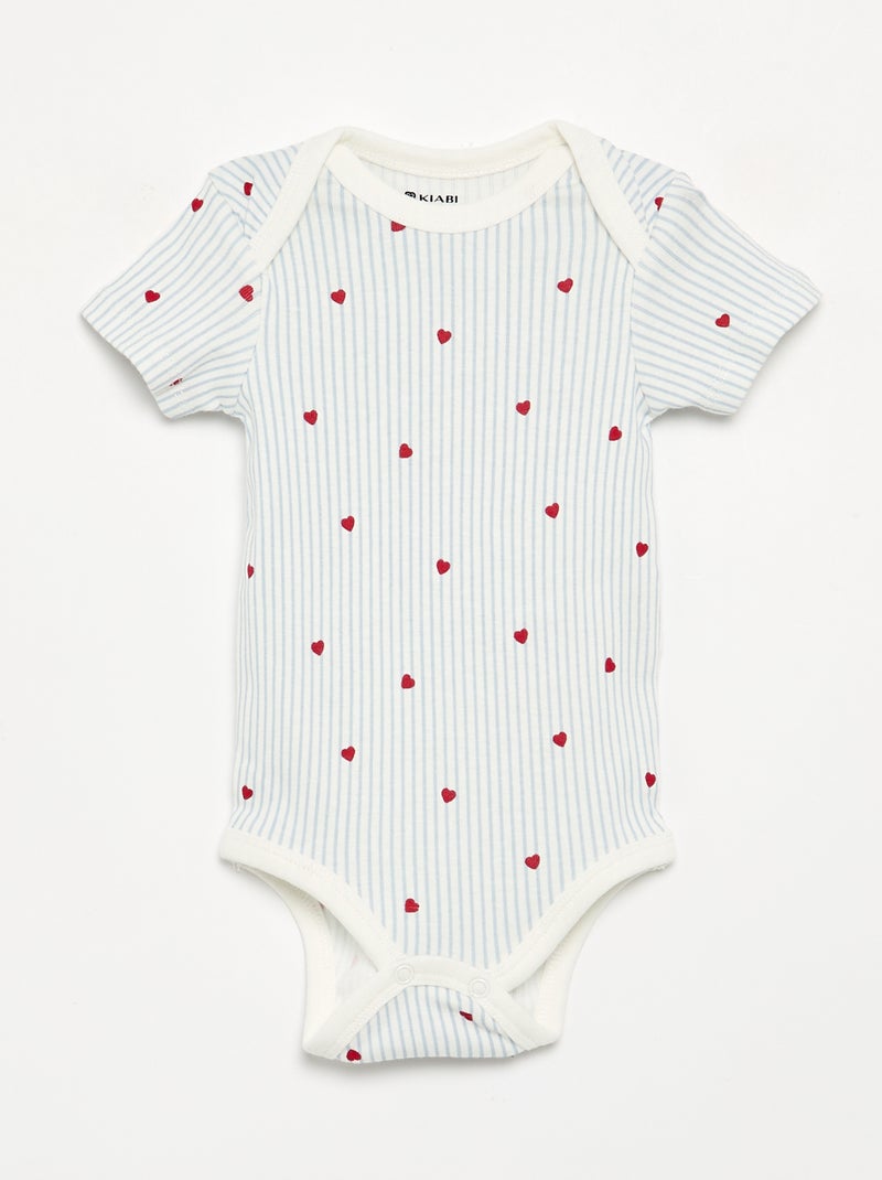 Set di 5 body a maniche corte in cotone Blu - Kiabi