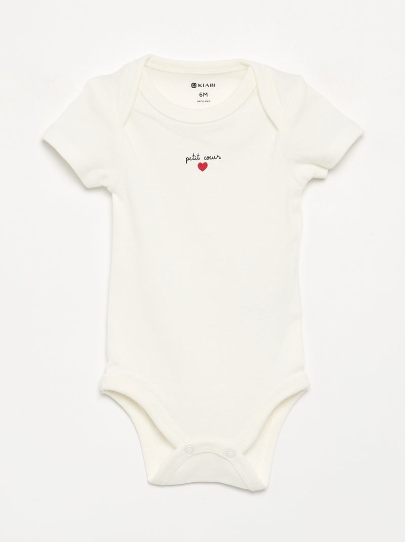 Set di 5 body a maniche corte in cotone Blu - Kiabi