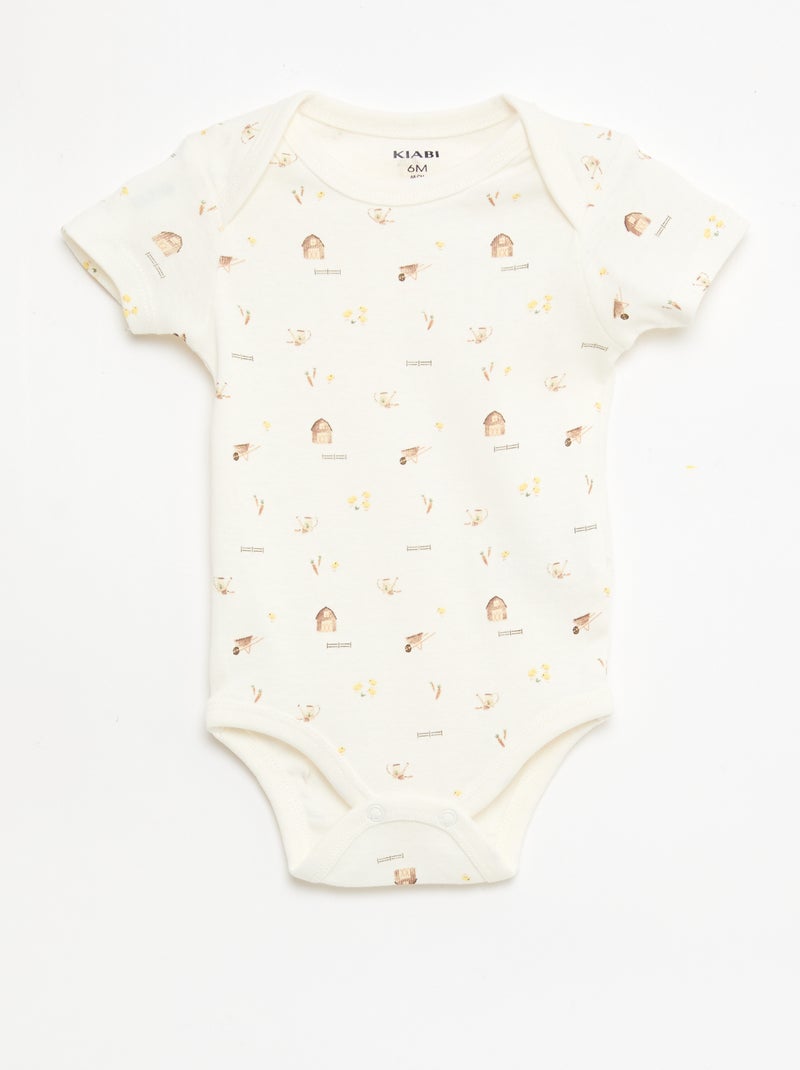 Set di 5 body a maniche corte in cotone Blu - Kiabi