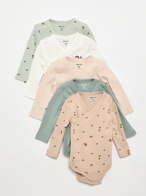 Set di 5 body stampati in cotone - Kiabi