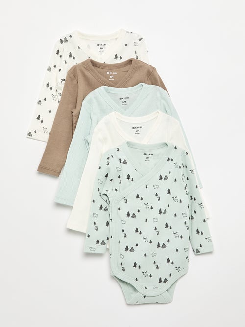 Set di 5 body stampati in cotone - Kiabi Set di 5 body stampati in cotone - Kiabi