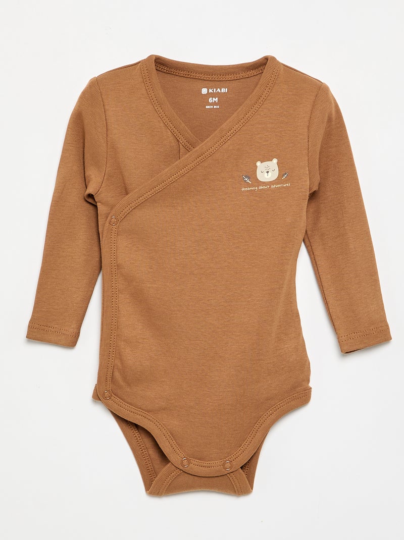 Set di 5 body stampati in cotone Marrone - Kiabi