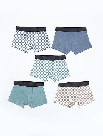 Set di 5 boxer a tinta unita o stampati