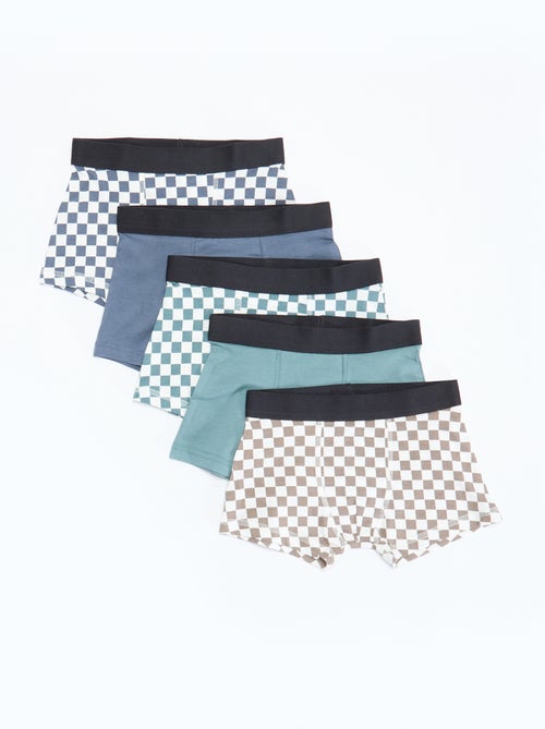 Set di 5 boxer a tinta unita o stampati - Kiabi Set di 5 boxer a tinta unita o stampati - Kiabi