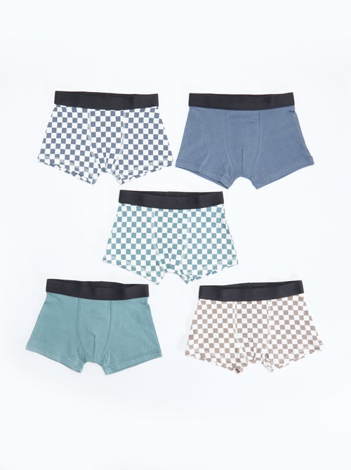 Set di 5 boxer a tinta unita o stampati - Kiabi Set di 5 boxer a tinta unita o stampati - Kiabi