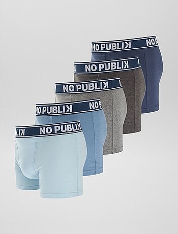 Set di 5 boxer tinta unita 'No Publik'