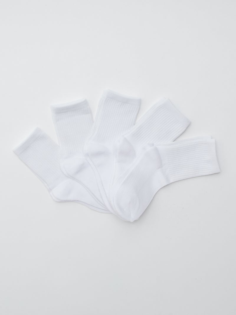 Set di 5 calzini sportivi Bianco - Kiabi