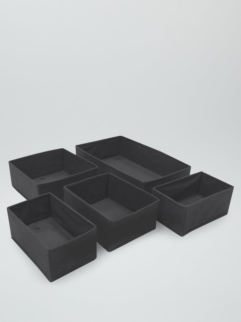 Set di 5 cesti portaoggetti antracite - Kiabi