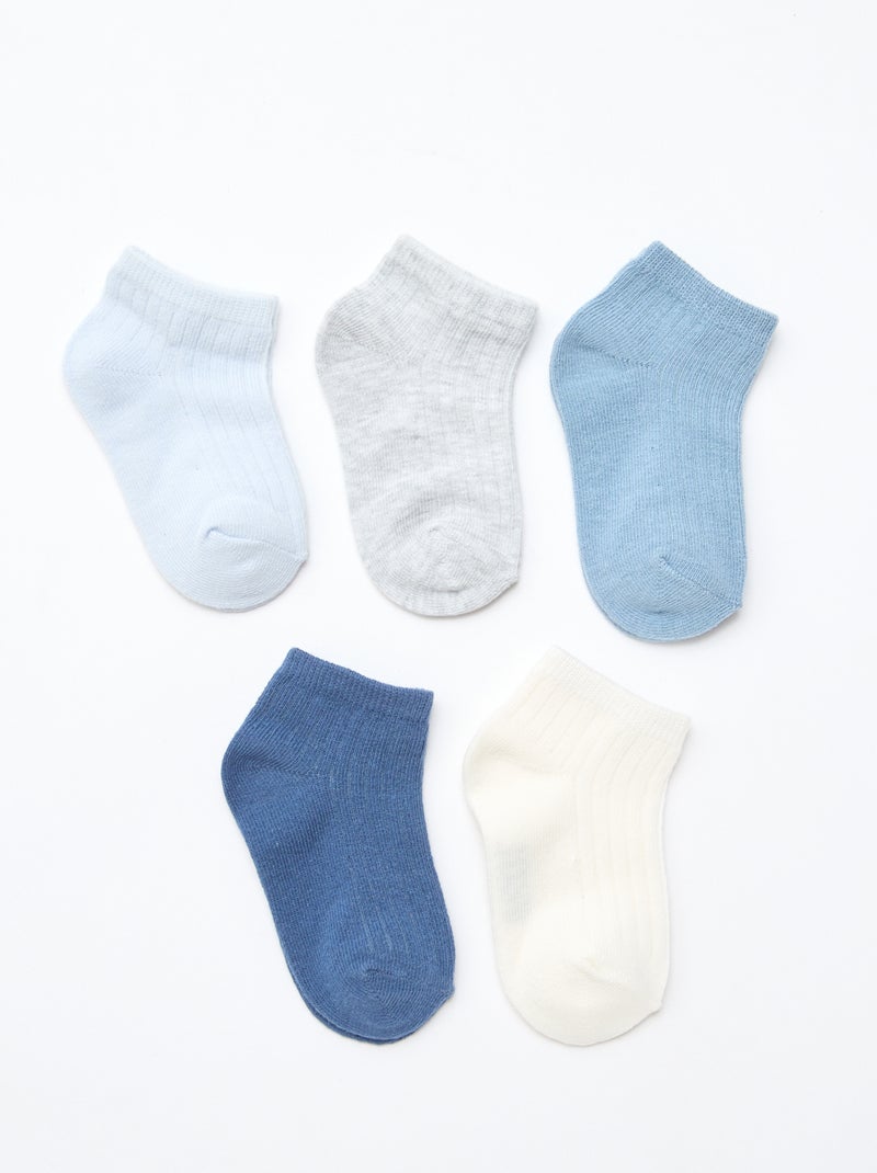 Set di 5 paia di calzini a costine Blu - Kiabi