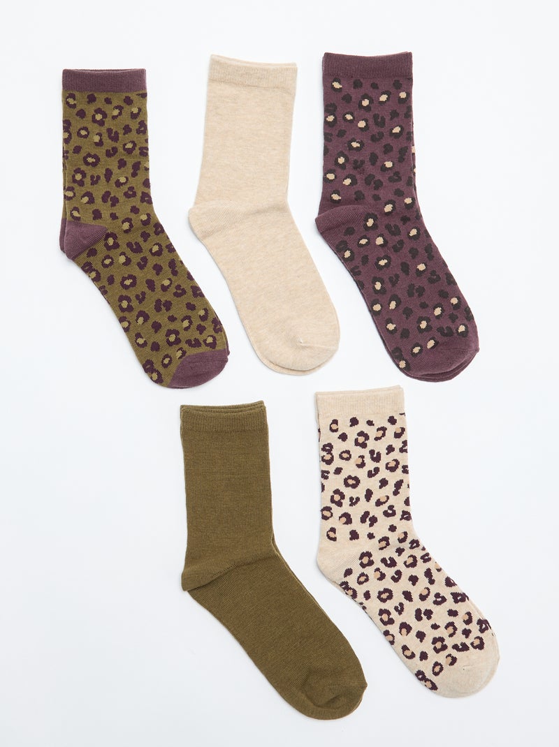 Set di 5 paia di calzini Beige - Kiabi