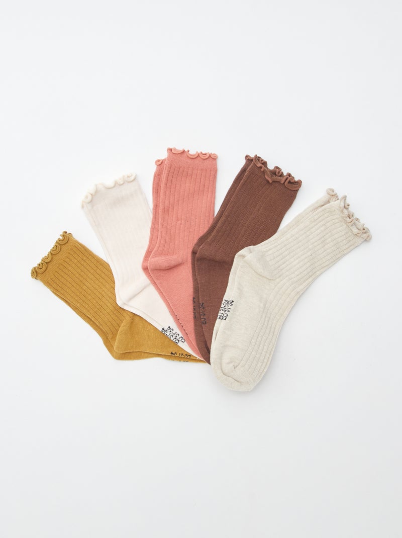 Set di 5 paia di calzini Beige - Kiabi