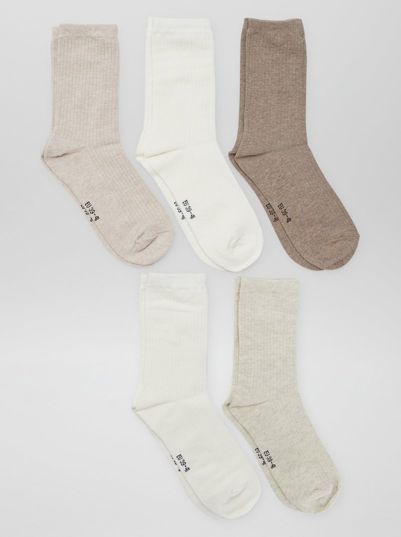 Set di 5 paia di calzini BEIGE - Kiabi