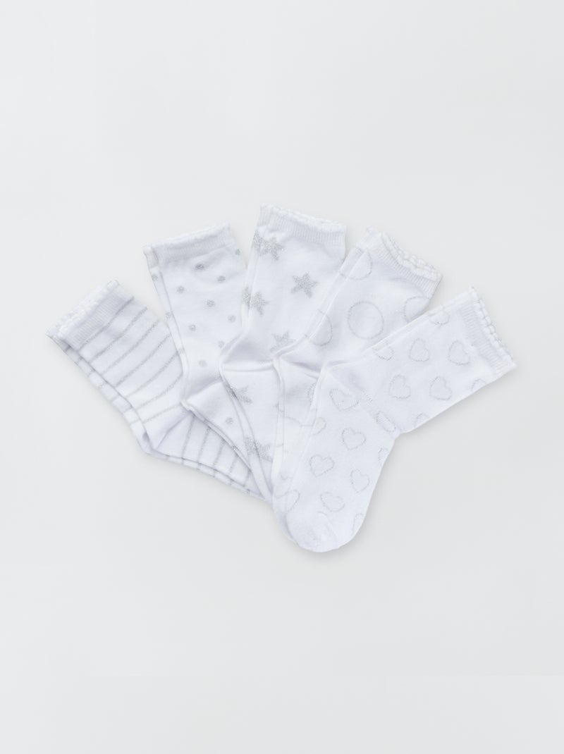 Set di 5 paia di calzini bianco - Kiabi