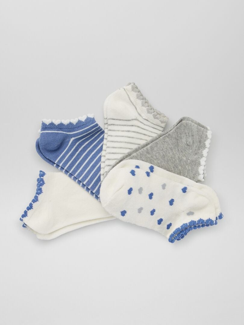 Set di 5 paia di calzini bianco/blu - Kiabi