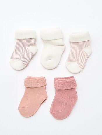 Set di 5 paia di calzini con risvolto in cotone